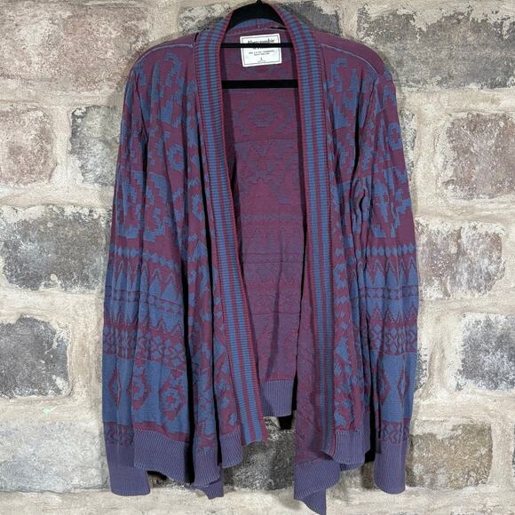 Abercrombie and Fitch Cardigan Sweater Large Purple Blue - Picture 1 of 13